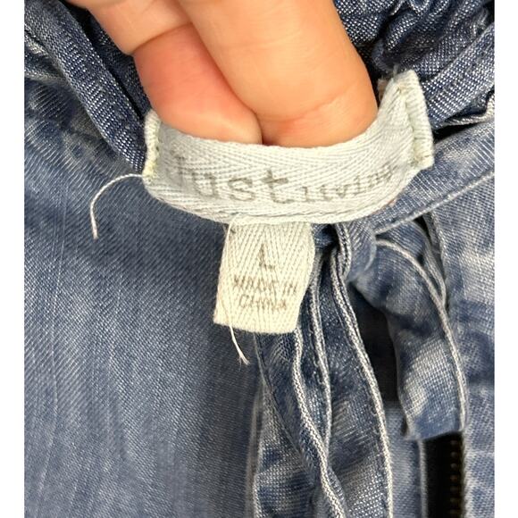 Just Living Womens L Tencel Lightweight Tie Waist Wide Leg Denim Jeans NEW - Picture 3 of 7
